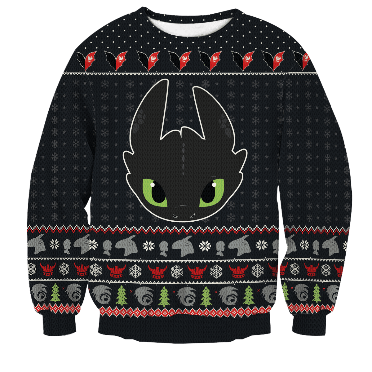 Toothless Christmas Unisex Wool Sweater