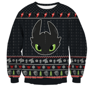 Toothless Christmas Unisex Wool Sweater