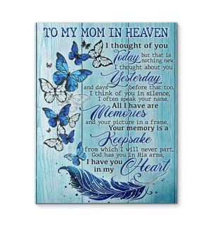 To My Mom In Heaven - Gift From Daughter Son - Matte Canvas, Print Wall Art