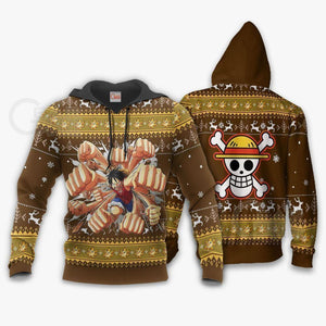 Luffy Gomu Gomu Ugly Sweater Xmas One Piece Anime Chrismast