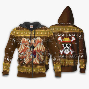 Luffy Gomu Gomu Ugly Sweater Xmas One Piece Anime Chrismast