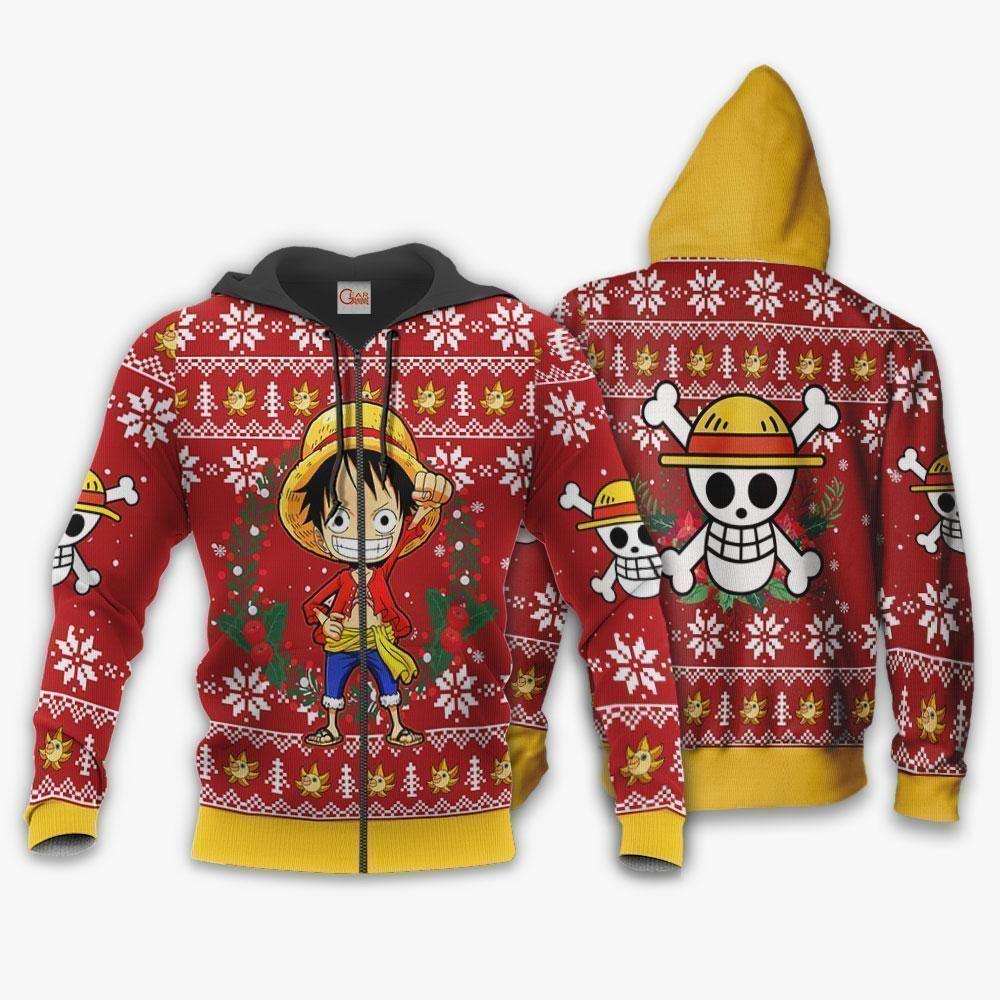 Luffy Ugly Christmas Sweater One Piece Anime Xmas