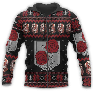 Attack On Titan Ugly Christmas Sweater Garrison  Xmas Gift Custom Clothes
