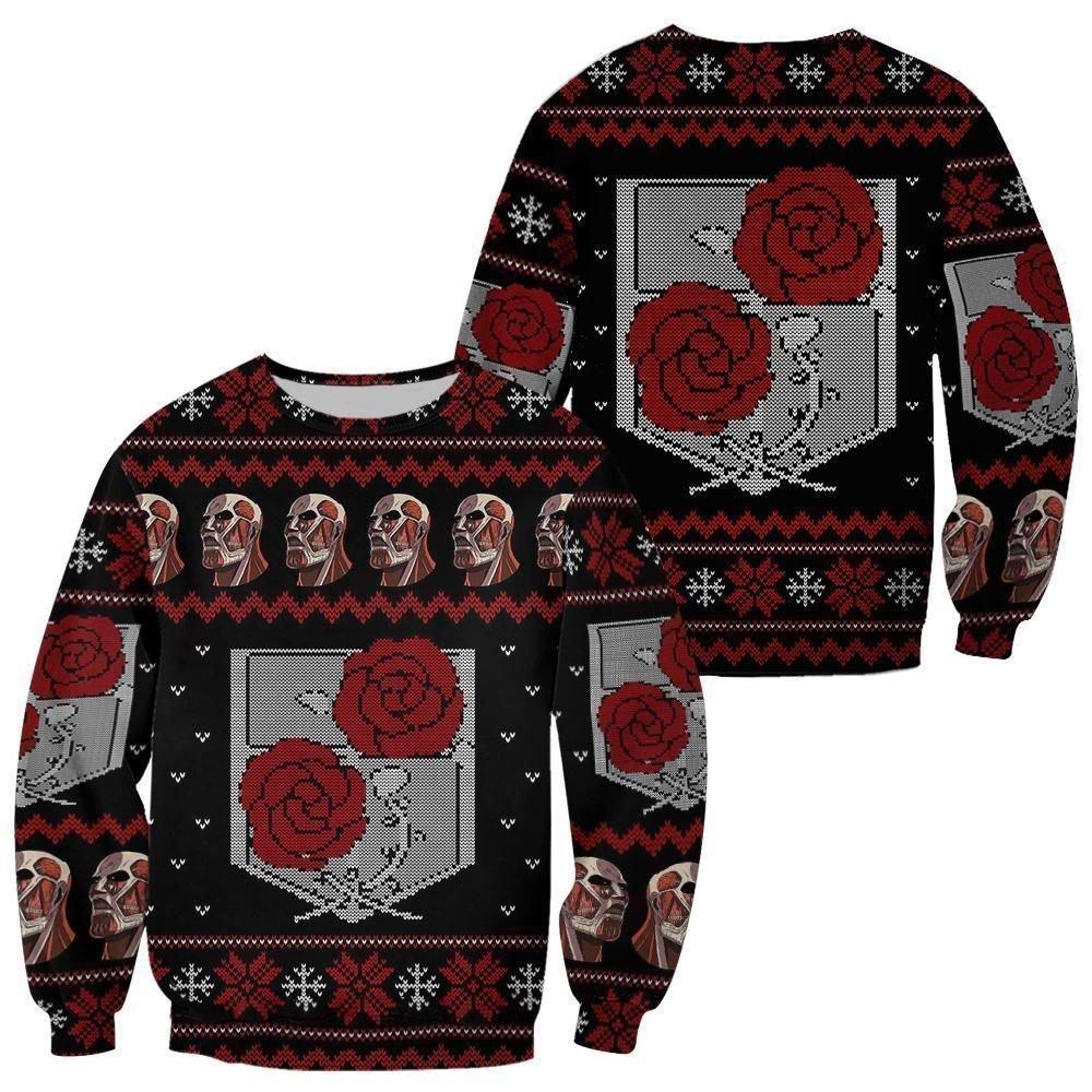 Attack On Titan Ugly Christmas Sweater Garrison  Xmas Gift Custom Clothes