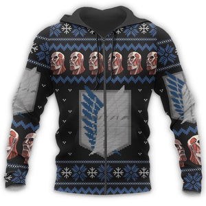 Attack On Titan Shirt Scout Ugly Christmas Sweater Jacket Costume