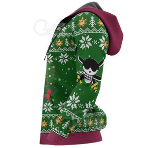 Happy Zoro Ugly Christmas Sweater One Piece Anime Xmas