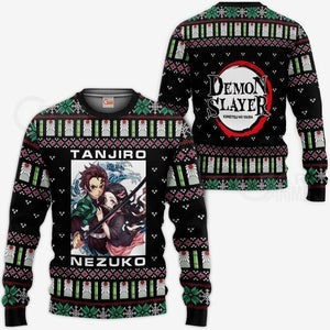 Tanjiro And Nezuko Ugly Sweater Christmas Demon Slayer Anime Gift