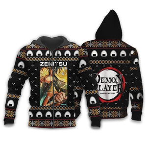 Zenitsu Agatsuma Ugly Christmas Sweater Demon Slayer Anime Custom Xmas Clothes