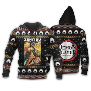 Zenitsu Agatsuma Ugly Christmas Sweater Demon Slayer Anime Custom Xmas Clothes