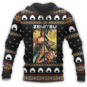 Zenitsu Agatsuma Ugly Christmas Sweater Demon Slayer Anime Custom Xmas Clothes