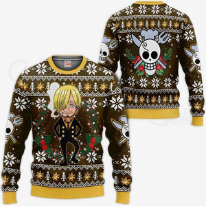 Sanji Ugly Christmas Sweater One Piece Anime Xmas