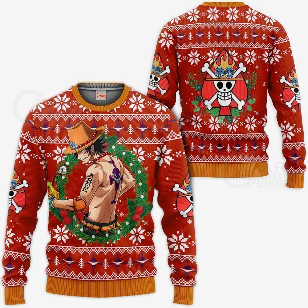 Portgas Ace Ugly Christmas Sweater One Piece Anime Xmas