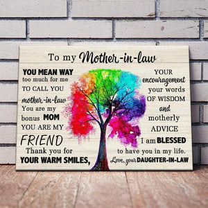 You Mean Way Too Much For Me Message Daughter In Law Gift To Mother In Law Mother's Day Gift Canvas