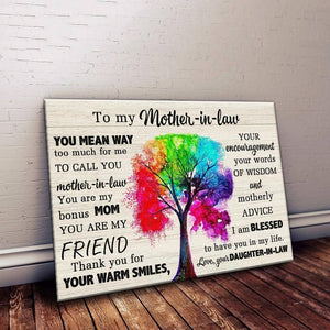 You Mean Way Too Much For Me Message Daughter In Law Gift To Mother In Law Mother's Day Gift Canvas