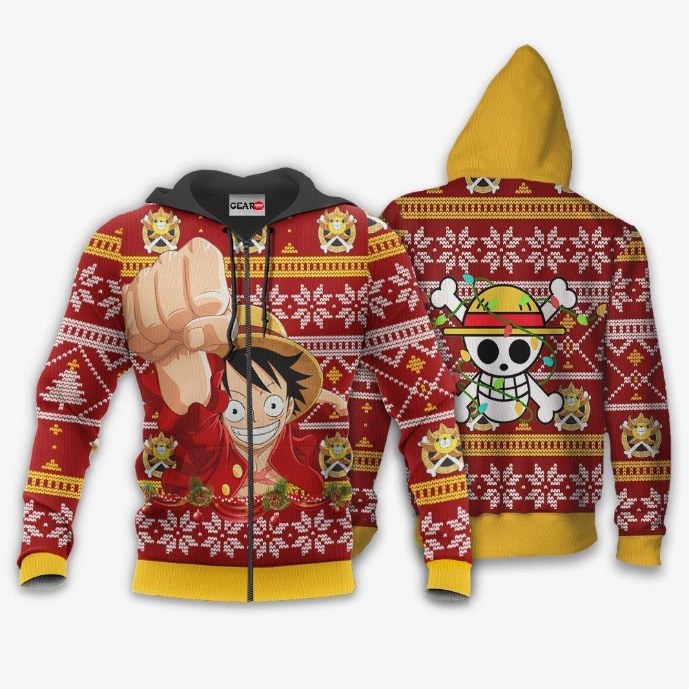 Monkey Luffy Ugly Christmas Sweater Custom One Piece Anime Xmas Gifts