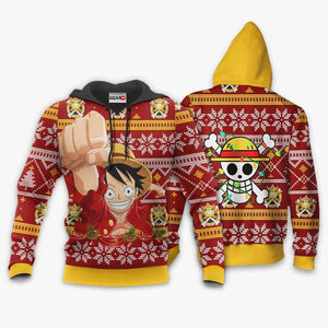 Monkey Luffy Ugly Christmas Sweater Custom One Piece Anime Xmas Gifts