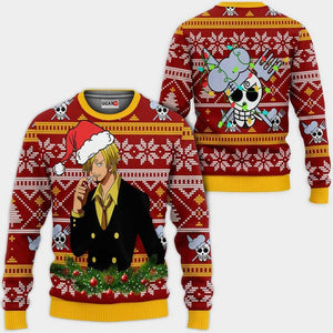 Sanji Ugly Christmas Sweater Custom One Piece Anime Xmas Gifts