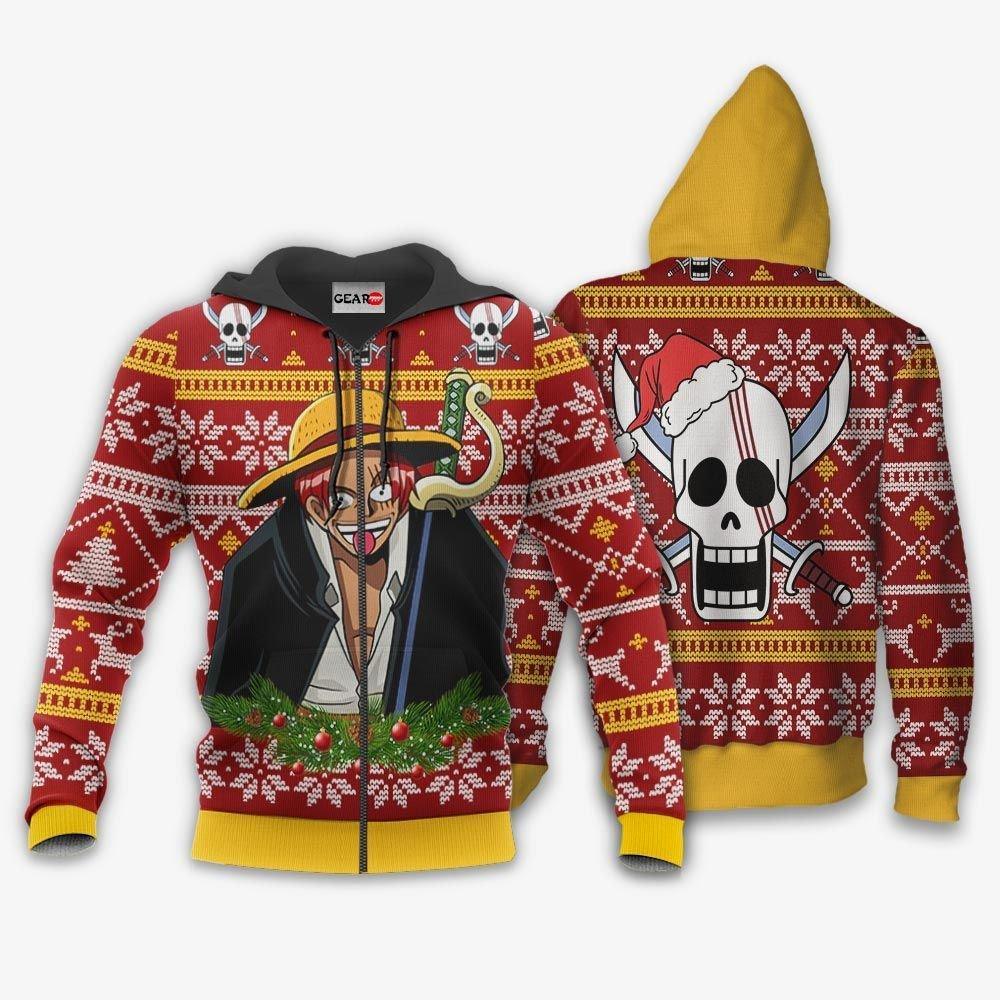 Red Hair Shanks Ugly Christmas Sweater Custom One Piece Anime Xmas Gifts