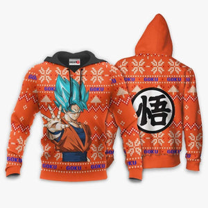 Goku Blue Ugly Christmas Sweater Custom Anime Dragon Ball Xmas Gifts