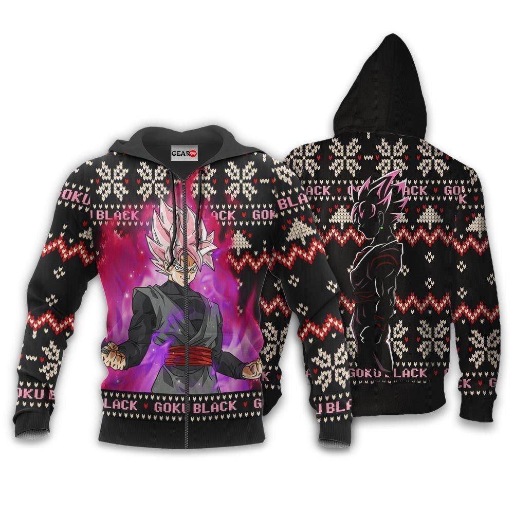 Goku Black Rose Christmas Sweater Custom Anime Dragon Ball Xmas Gifts