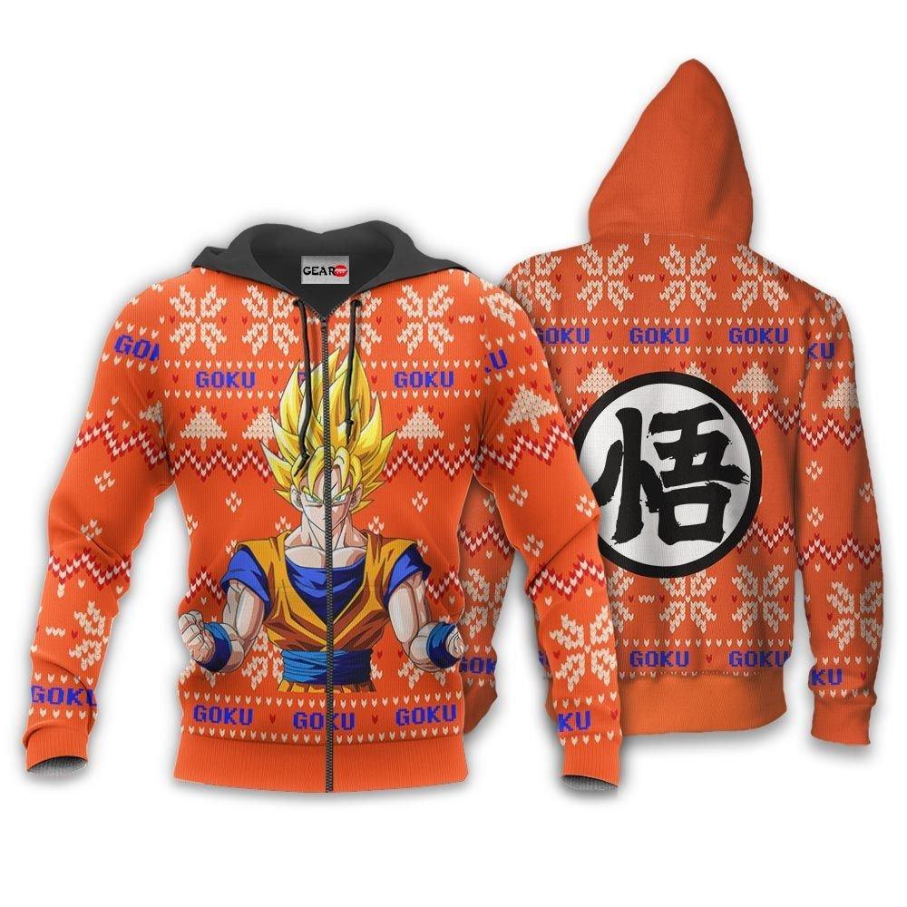Goku Super Saiyan Christmas Sweater Custom Anime Dragon Ball Xmas Gifts