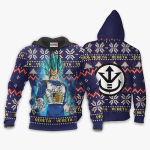Vegeta Blue Christmas Sweater Custom Anime Dragon Ball Xmas Gifts