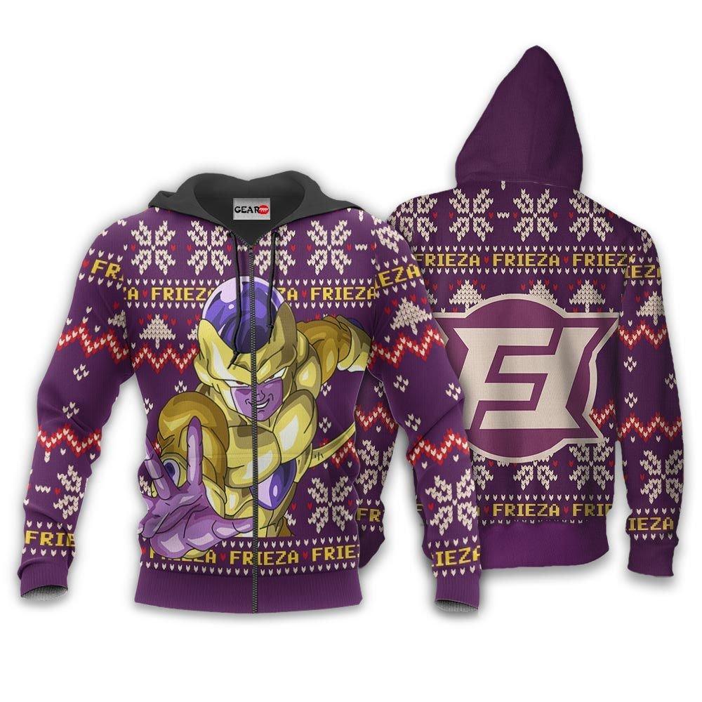 Golden Frieza Ugly Christmas Sweater Custom Anime Dragon Ball Xmas Gifts