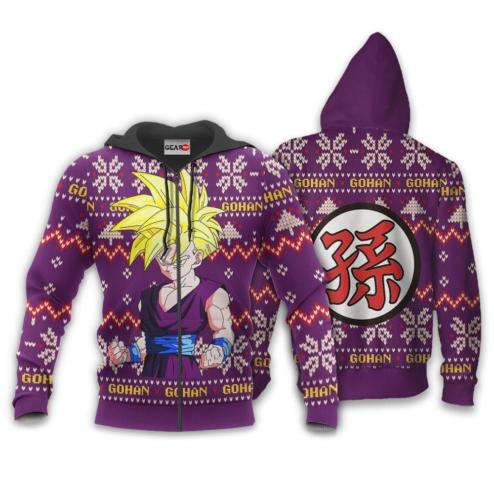 Gohan SJJ Ugly Christmas Sweater Custom Anime Dragon Ball Xmas Gifts