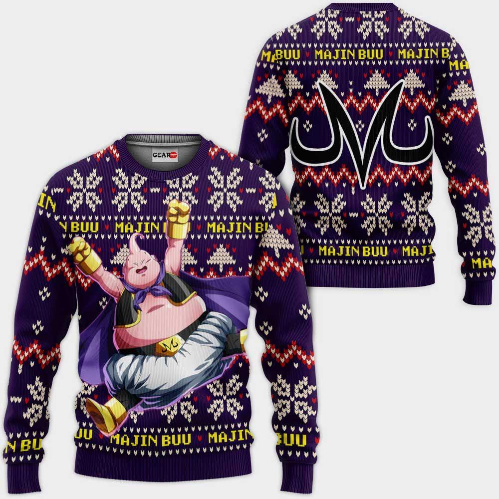 Majin Buu Fat Ugly Christmas Sweater Custom Anime Dragon Ball Xmas Gifts