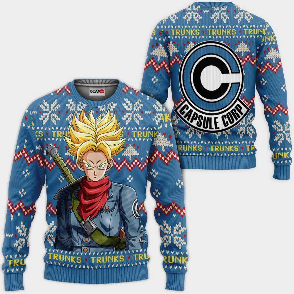 Future Trunks Ugly Christmas Sweater Custom Anime Dragon Ball Xmas Gifts