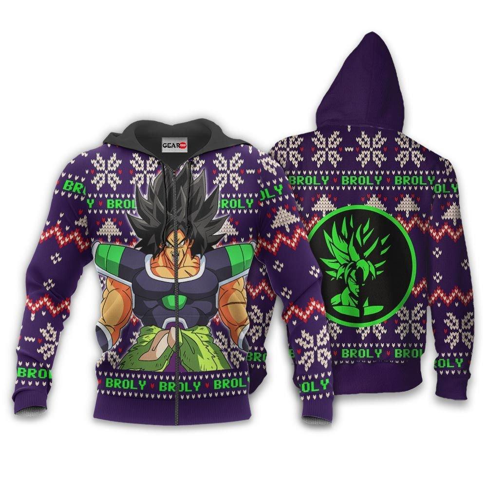 Broly Ugly Christmas Sweater Custom Anime Dragon Ball Xmas Gifts