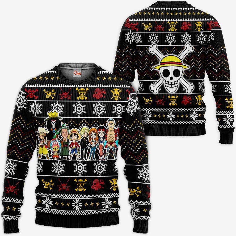 Straw Hat Pirates Ugly Christmas Sweater Custom Anime One Piece Xmas Gifts