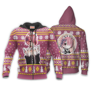 Re Zero Ram Ugly Christmas Sweater Custom Anime Xmas Gifts