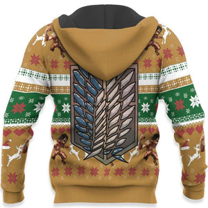 Eren Yeager Ugly Christmas Sweater Custom Anime Attack On Titan Xmas Gifts