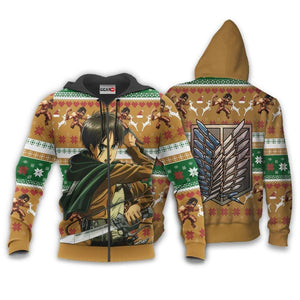 Eren Yeager Ugly Christmas Sweater Custom Anime Attack On Titan Xmas Gifts