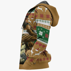 Eren Yeager Ugly Christmas Sweater Custom Anime Attack On Titan Xmas Gifts