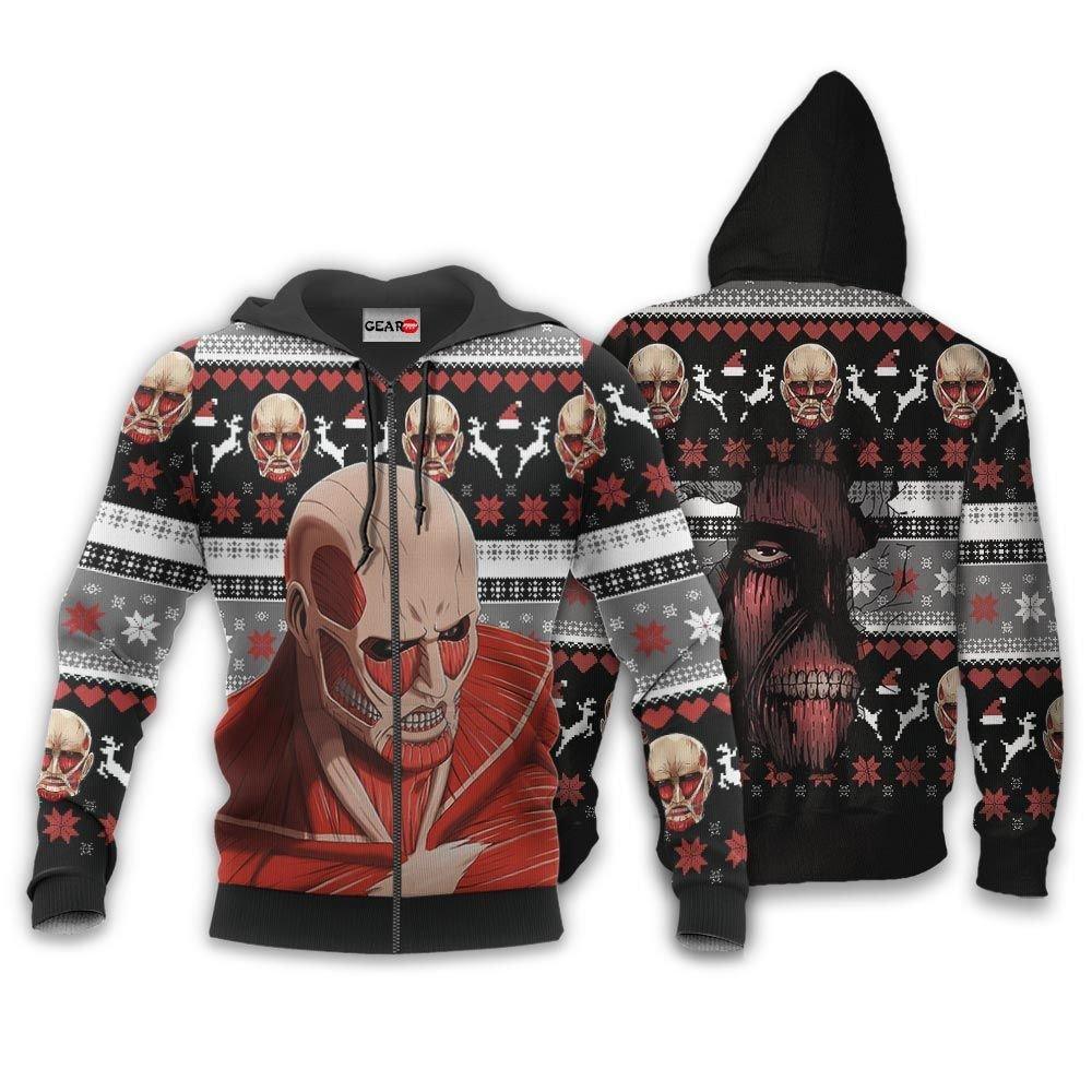 Giant Titan Ugly Christmas Sweater Custom Anime Attack On Titan Xmas Gifts