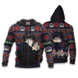 Megumi Fushiguro Ugly Christmas Sweater Custom Anime Jujutsu Kaisen Xmas Gifts