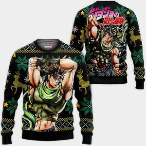 Joseph Joestar Ugly Christmas Sweater Custom JoJo's Bizzare Adventure Anime Xmas Gifts