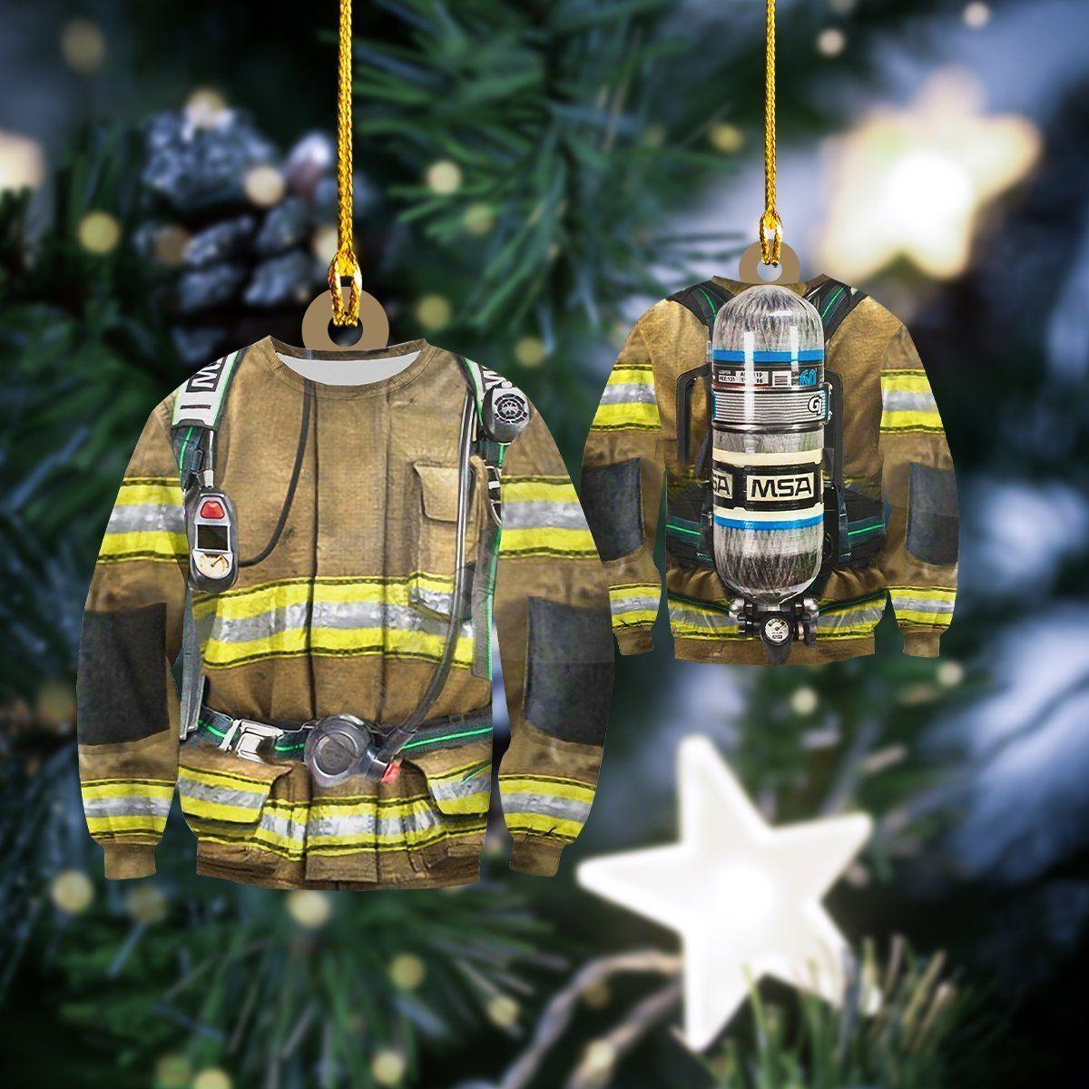 giftngon - Personalized Firefighter Christmas Ornament | Custom Shaped Ornament New V5
