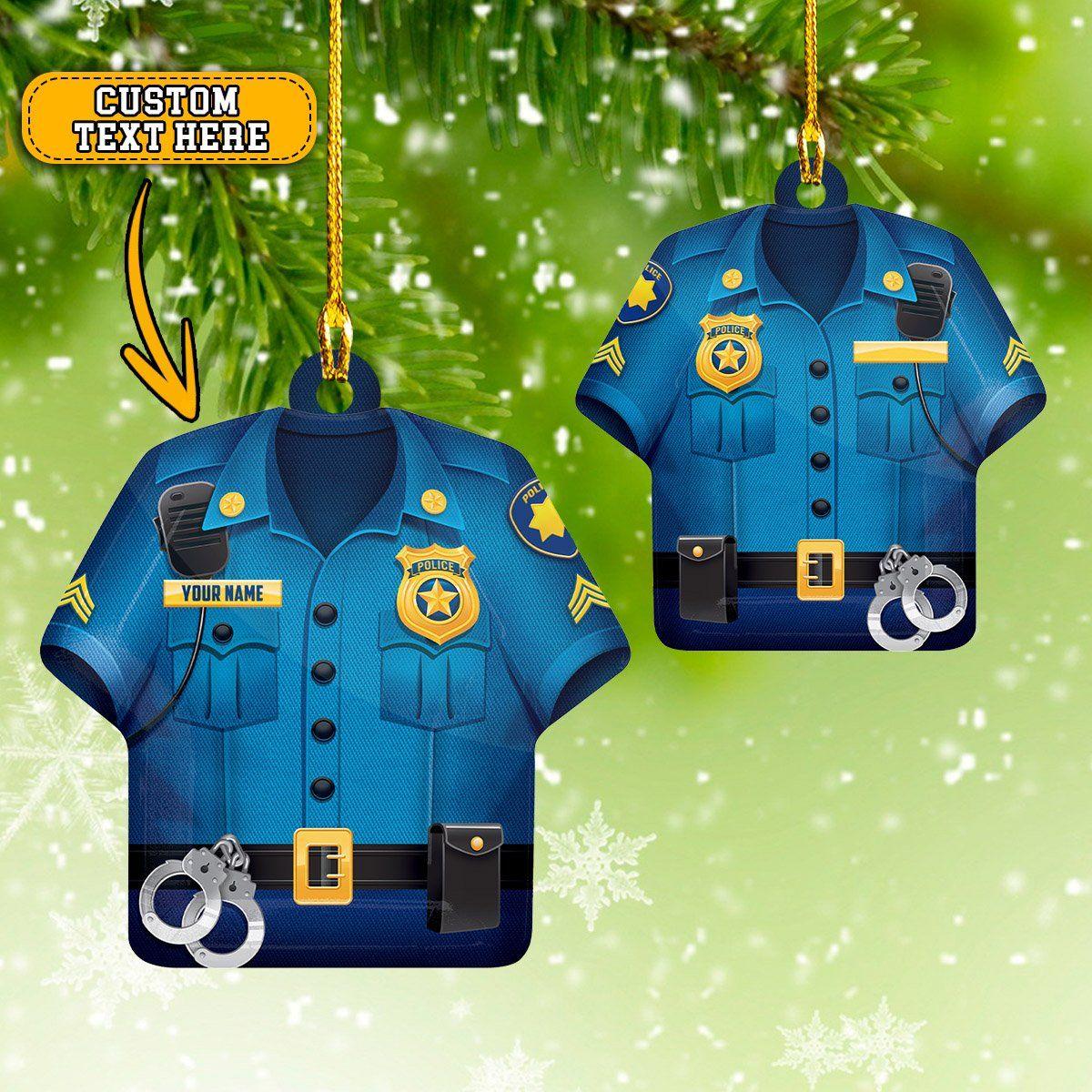 giftngon - Personalized Police Christmas Ornament | Custom Shaped Ornament | Custom Name