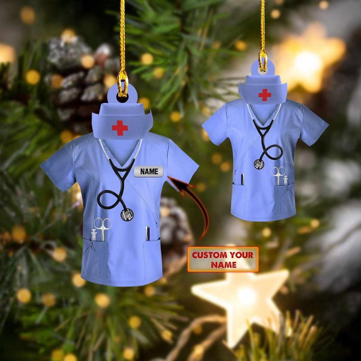 giftngon - Personalized NURSE Christmas Ornament | Custom Shaped Ornament | Custom Name V2