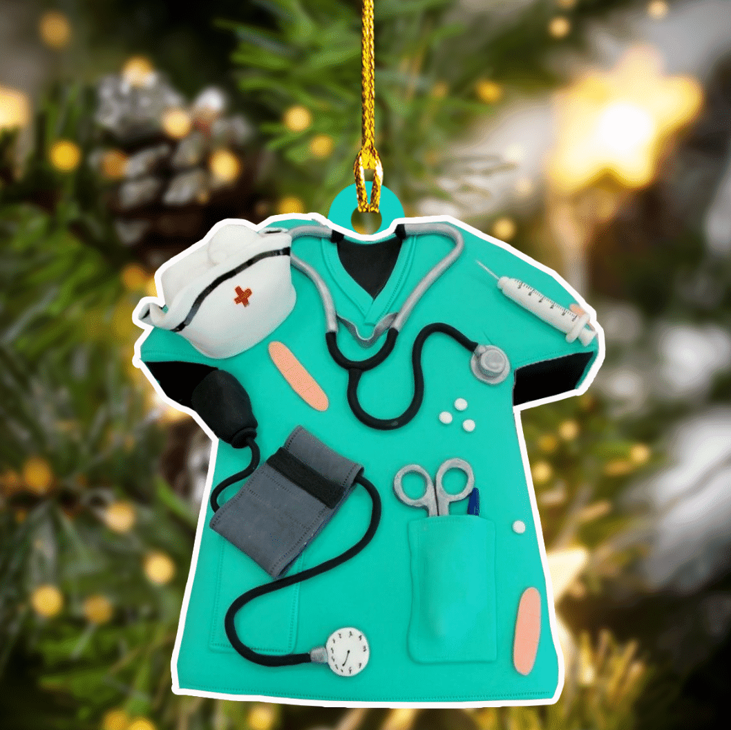 giftngon - Personalized NURSE Christmas Ornament | Custom Shaped Ornament V4