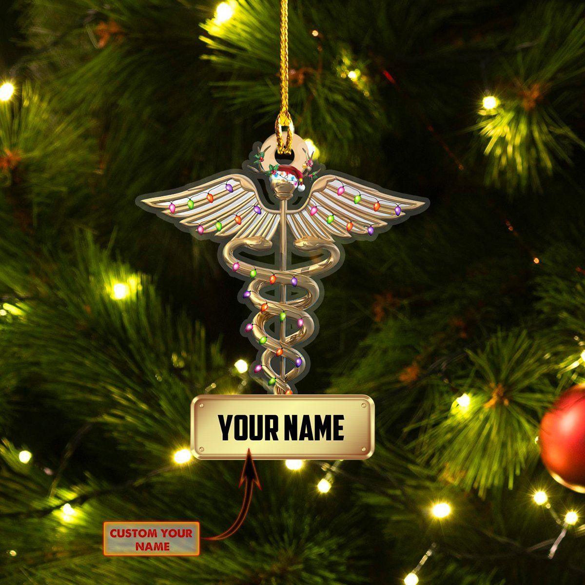 giftngon - Personalized NURSE Christmas Ornament | Custom Shaped Ornament | Custom Name V6