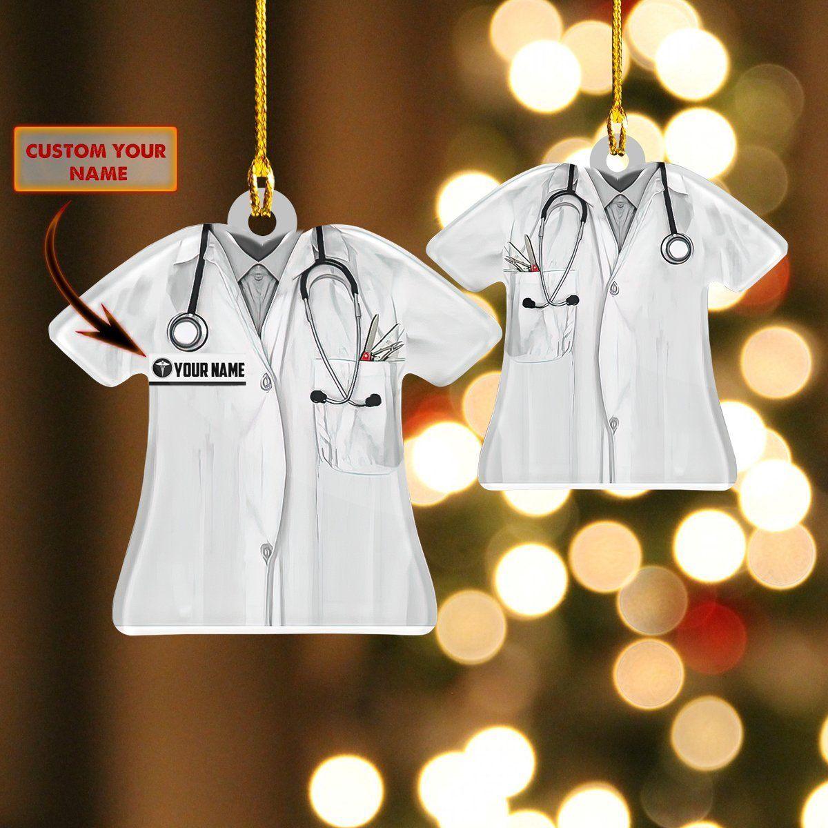 giftngon - Personalized NURSE Christmas Ornament | Custom Shaped Ornament | Custom Name V9