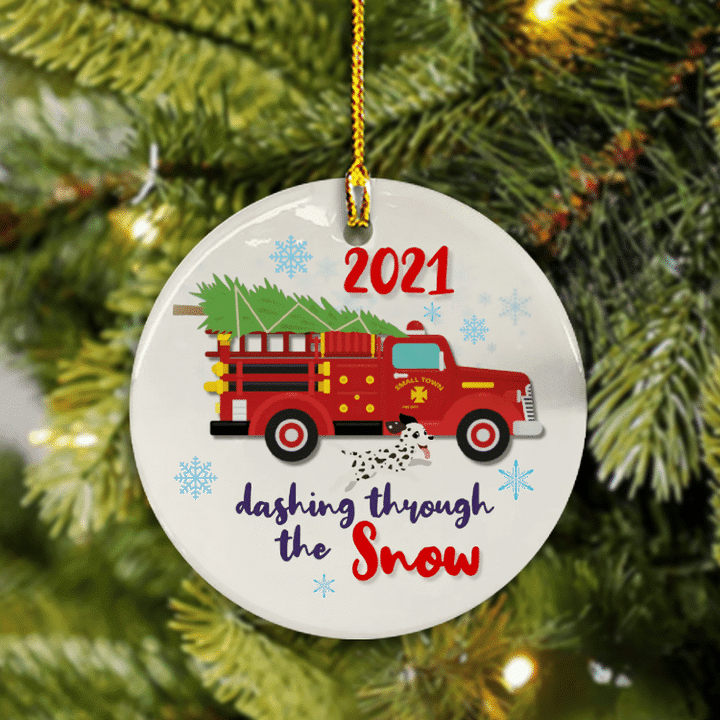 giftngon - Personalized Firefighter Ornament | Dashing Through the Snow