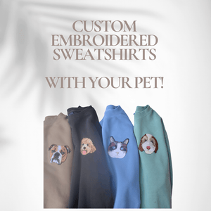 Giftngon - Personalized Name and Custom Embroidered Pet Portrait Patch Sweatshirt - Giftngon Shop