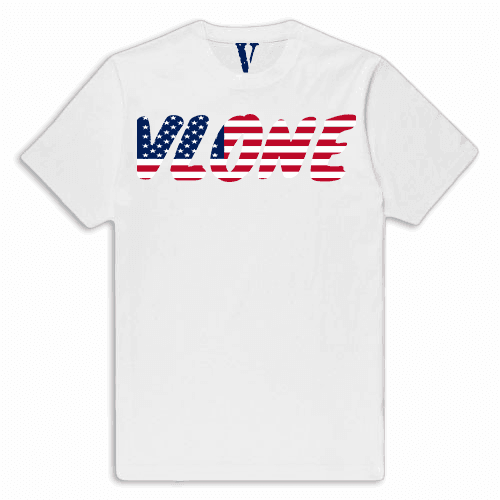 VLONE Text with USA Flag T-Shirt