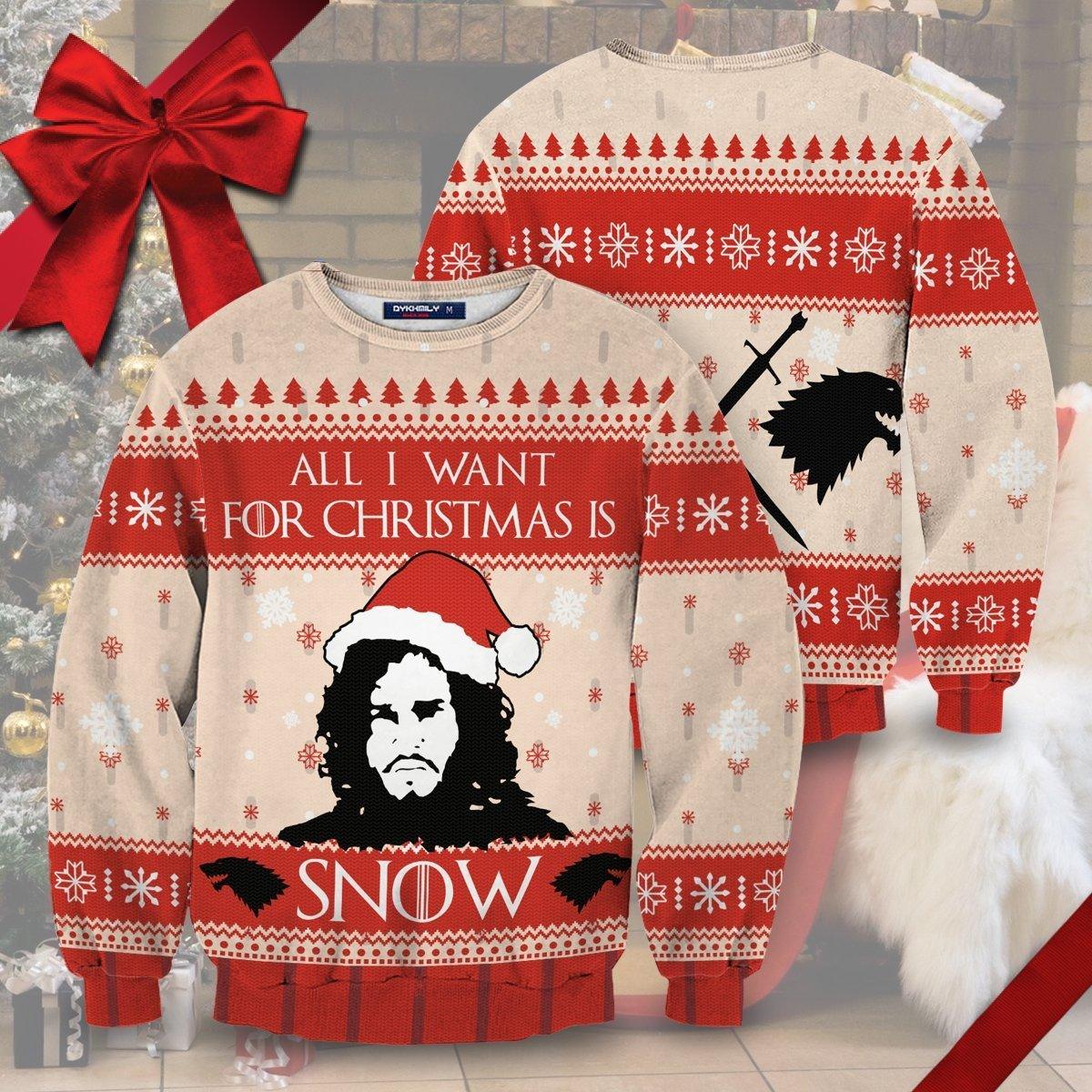 All I Want For Christmas is Snow Unisex Wool Sweater