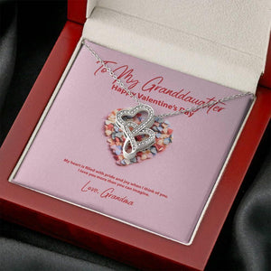 To My Granddaughter from Grandma Valentine's Day Double Hearts Necklace